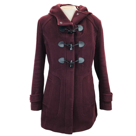 Cole Haan Jackets & Blazers - Cole Haan Dark Maroon Toggle Wool Pea Coat 12